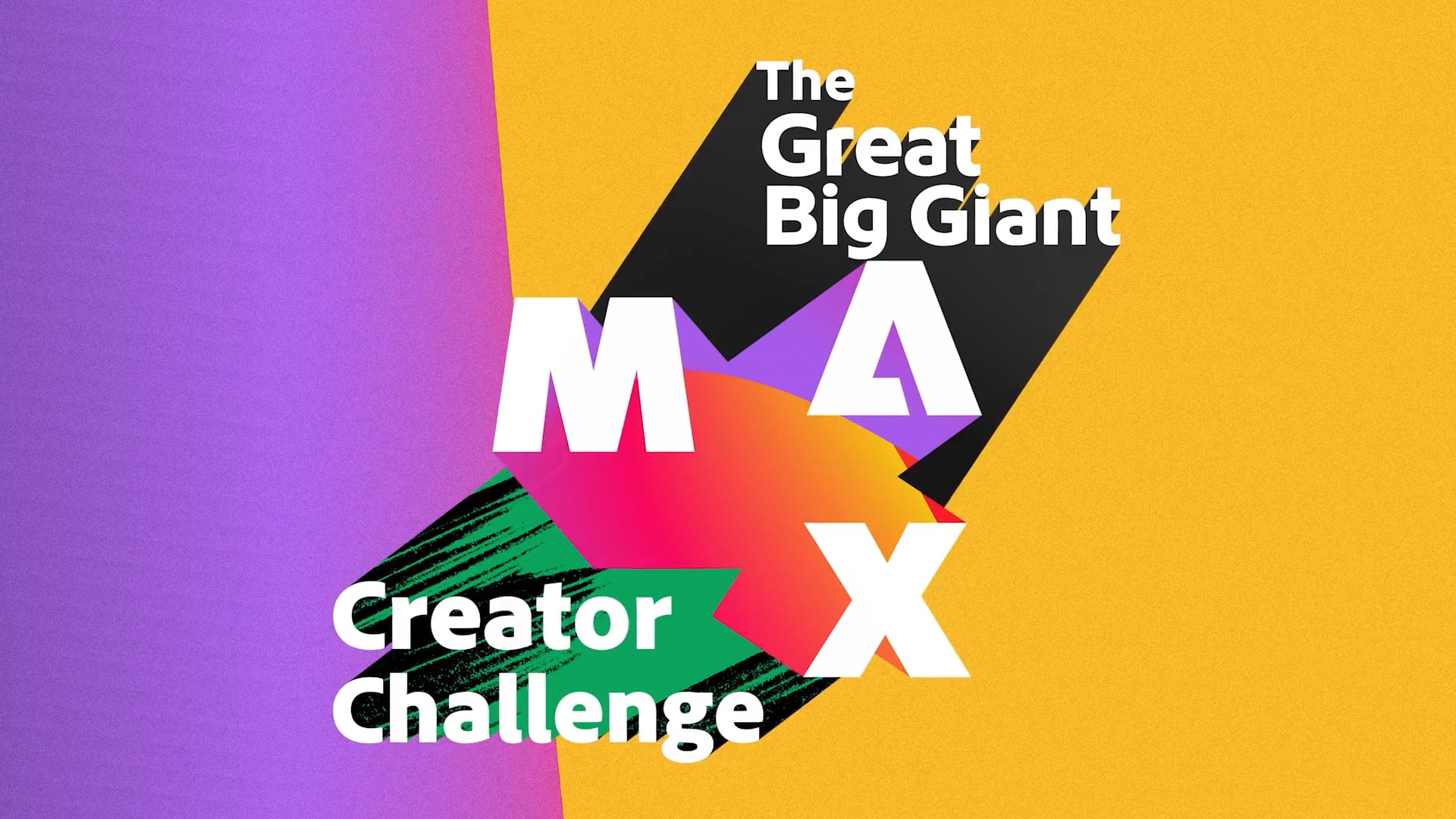 Colorful title graphic for The Great Big Giant MAX Creator Challenge